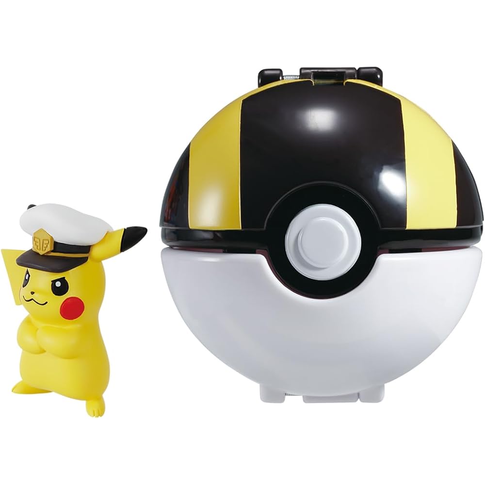 Takara Tomy Pokemon Moncolle Pokedelze Captain Pikachu Hyper Ball Collectible Figure