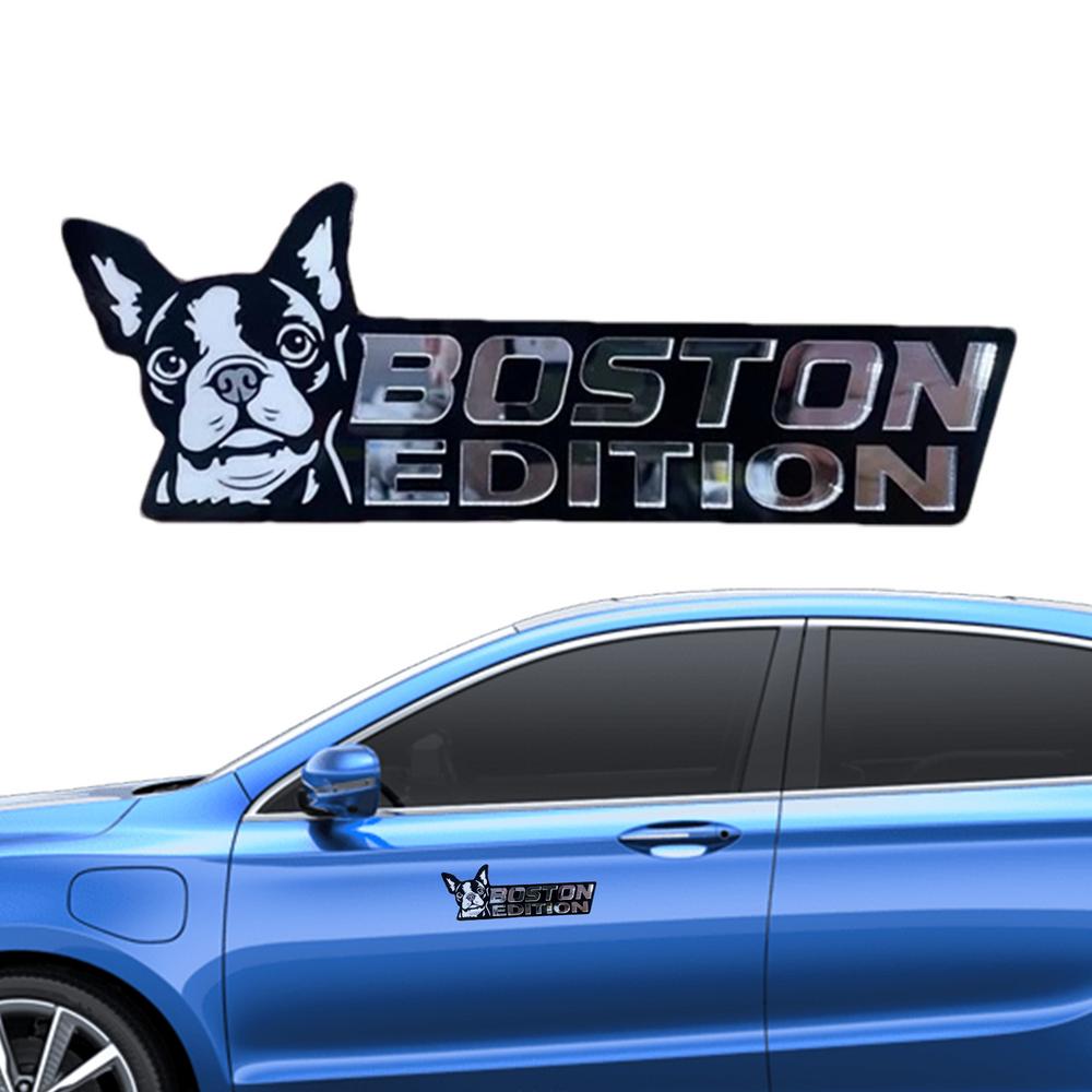 Наклейка на значок собаки, акриловая, милая, 3D, эмблема собаки, точная резка, забавные украшения для экстерьера автомобиля, прямоугольные эмблемы и значки для автомобилей