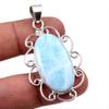Natural Republic Larimar Gemstone 925 Solid Sterling Silver Pendant 1.75" L9p04