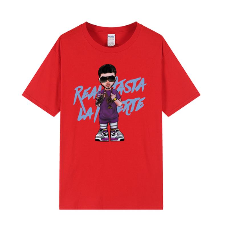 2023 летняя хлопковая футболка унисекс с принтом Anuel AA для пары Real Hasta La Muerte Street в стиле хип-хоп, большая удобная футболка