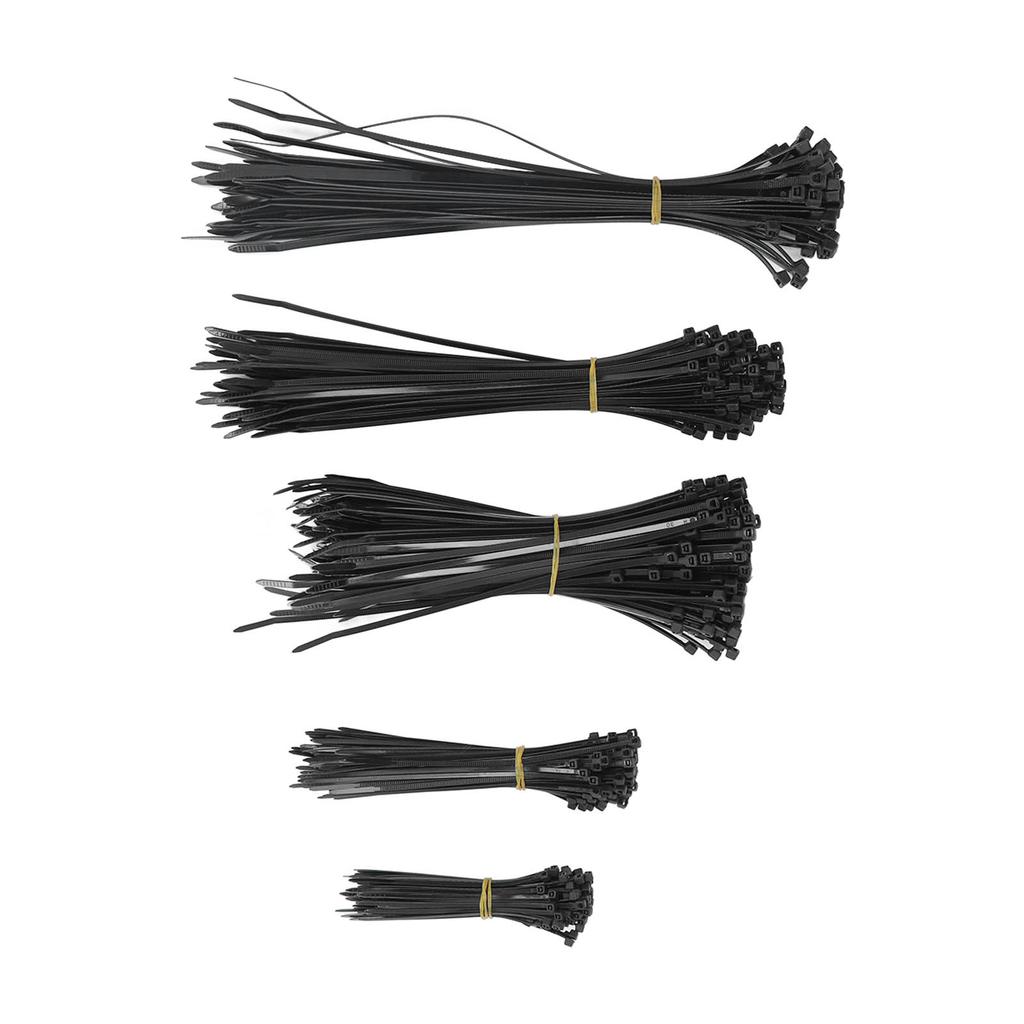 550Pcs Nylon Cable Zip Ties Assortment Set Self Locking Electric Wire Ties for Outdoor Indoor Black