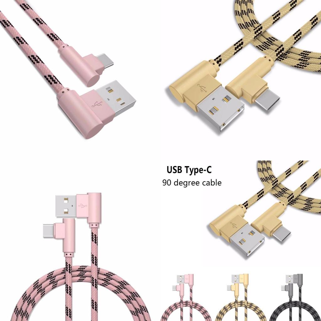 Премиальный плетеный кабель Type C с угловым разъемом 90 градусов USB C для быстрой синхронизации данных и зарядки для оптимальной производительности