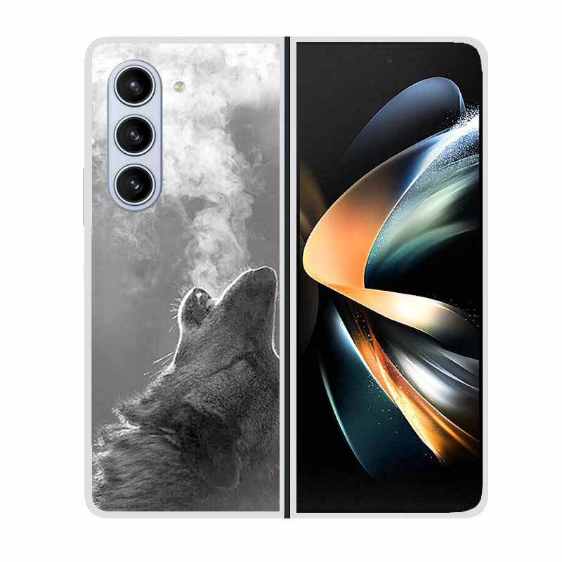 Чехол для Samsung Galaxy Fold 6 Крутое Космическое Животное Прозрачные Жесткие Чехлы для Телефона для Galaxy Z Fold6 5G 2024 Задняя Крышка Zfold6 Чехлы Capa