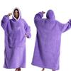 Winter Warm Fleece Hoodie Robe for Women Solid Color 140cm Oversized Blanket Sleeves Fleece Warm Hoodies Sweatshirts Giant TV Blanket Women Hoody Robe