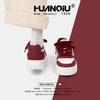 Global Thick Baseplate Shoes Women's 2025 Spring Versatile Original Burgundy Premium Women's Shoes ZHQ-XA120