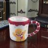 Christmas Cute Embossed Gingerbread Man Mug Hand-painted Ceramic Cup Couple Water Cup High-value Coffee Cup Milk