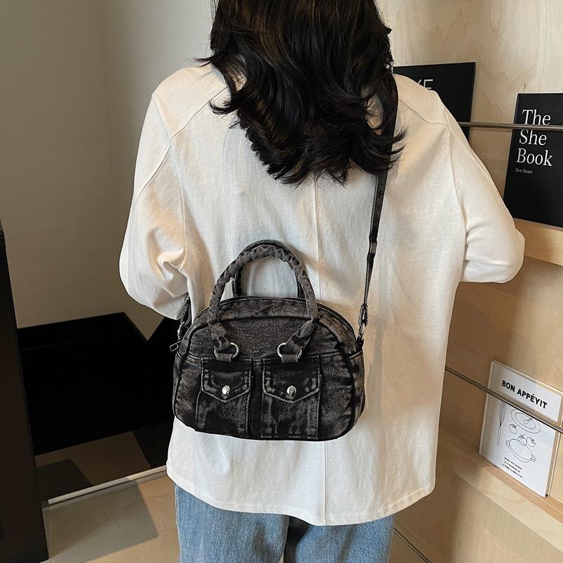 Женская джинсовая сумка через плечо, большая вместимость, маленькая квадратная сумка