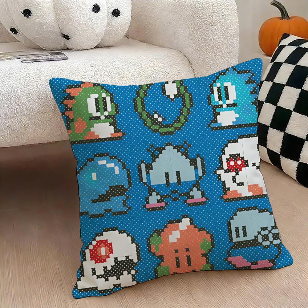 Game BBubbles Bobble Cushion Cover Natural Linen Double Sided Print Throw Pillow Case for Sofa Couch Home Decor