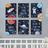 Nursery Wall Art Space Astronaut Picture Spaceship UFO Posters and Prints Children's Room Decoration Universe Picture for Kid