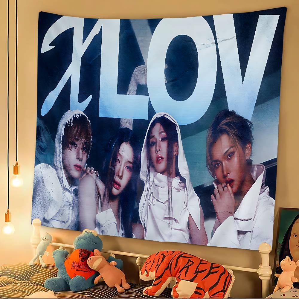 Популярная K-pop группа X-XLov Подвесной богемный гобелен Подвесной таро Хиппи Настенные ковры Комната в общежитии Японский гобелен