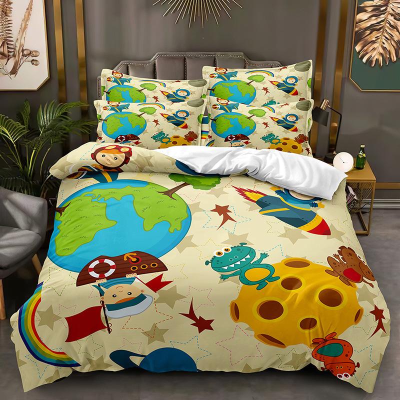 Fashion Technology Printing, 3D Digital Printing, Bedding, Duvet Covers, Pillowcases, Three-piece Sets