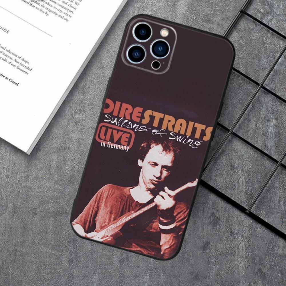 D-Dire Straits Phone Case For Apple iPhone 15,14,13,12,11,XS,XR,X,8,7,Pro,Max,Plus,mini Silicone Black Cover