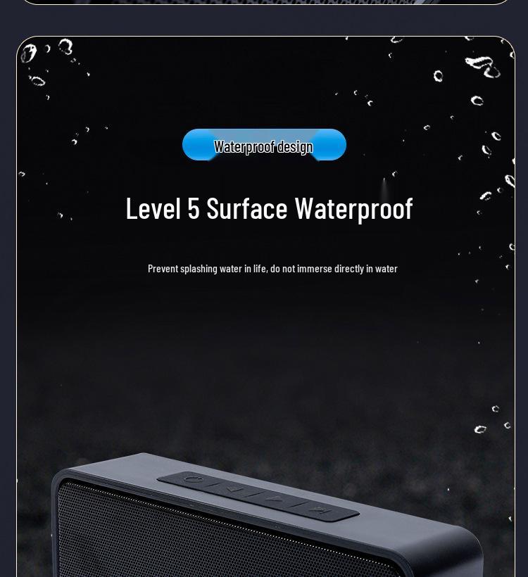 Уличная водонепроницаемая беспроводная Bluetooth-колонка с мощным сабвуфером