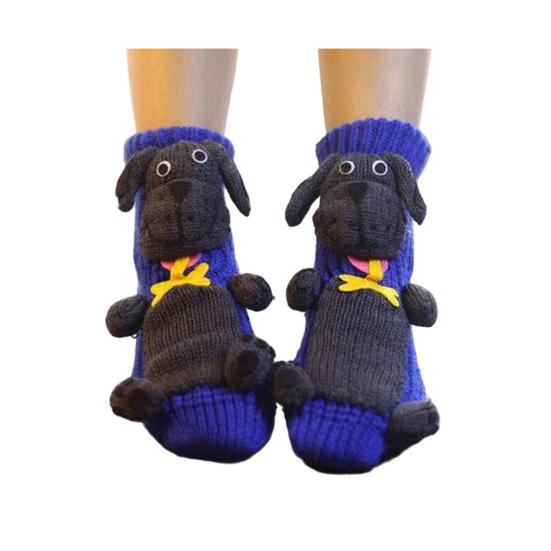 1 пара вязаных носков с животными Осень Зима Толстые Теплые Вязаные 3D Носки до середины икры с куклой-животным Женские Эластичные Домашние Напольные Ковровые Носки для Сна