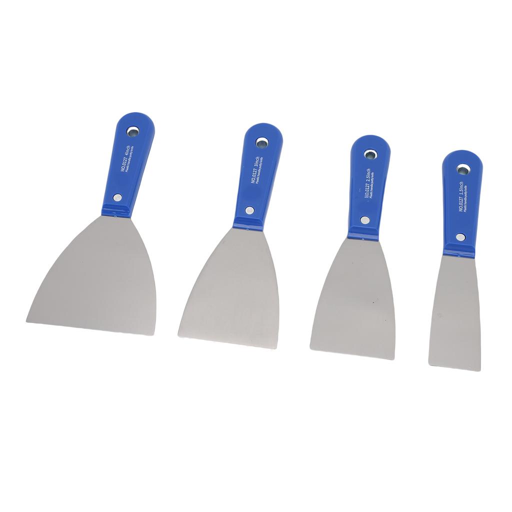 Набор шпателей 4 шт. с сумкой для хранения Металл Углеродистая сталь Пластиковая ручка Ремонт гипсокартона Шпаклевание