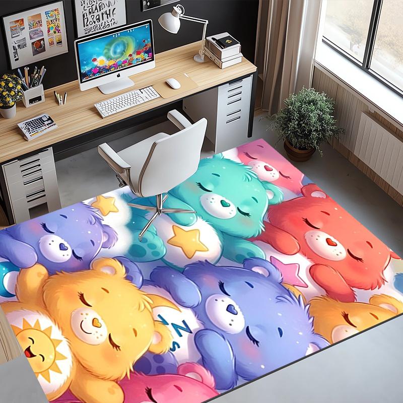 Care Bears Pattern Rug, Indoor/Outdoor Mat, for Picnic, Gameroom, Bedroom, Office, Living Room, Home Decor Carpet, Birthday Gift
