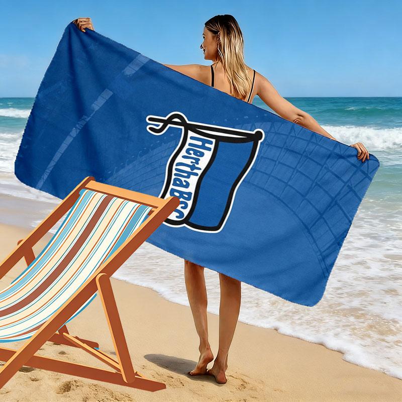 Пляжное полотенце Hertha BSC, Большое, Мягкое, Быстросохнущее, для Пляжа, Кемпинга, Плавания