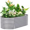 Raised Garden Bed, Rust-Resistant Galvanized Steel, 160 X 80 X 56 Cm, Silver