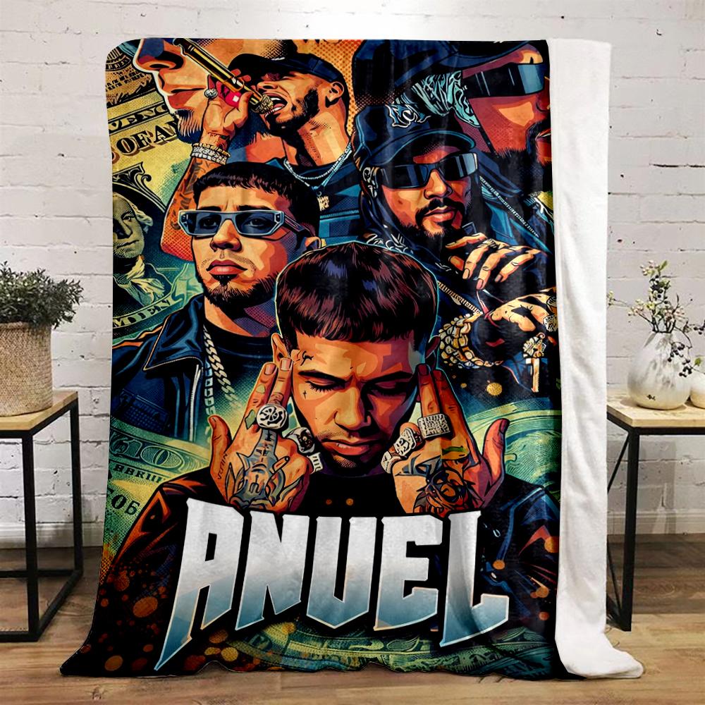 Rapper Collage Art on printed Flannel blanket for bedroom, living room, sofa, and nap