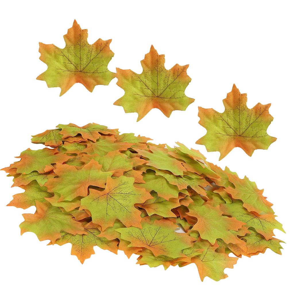 100Pcs Bag Artificial Maple Leaves for Thanksgiving Autumn Leaf Wedding Party Table Decor