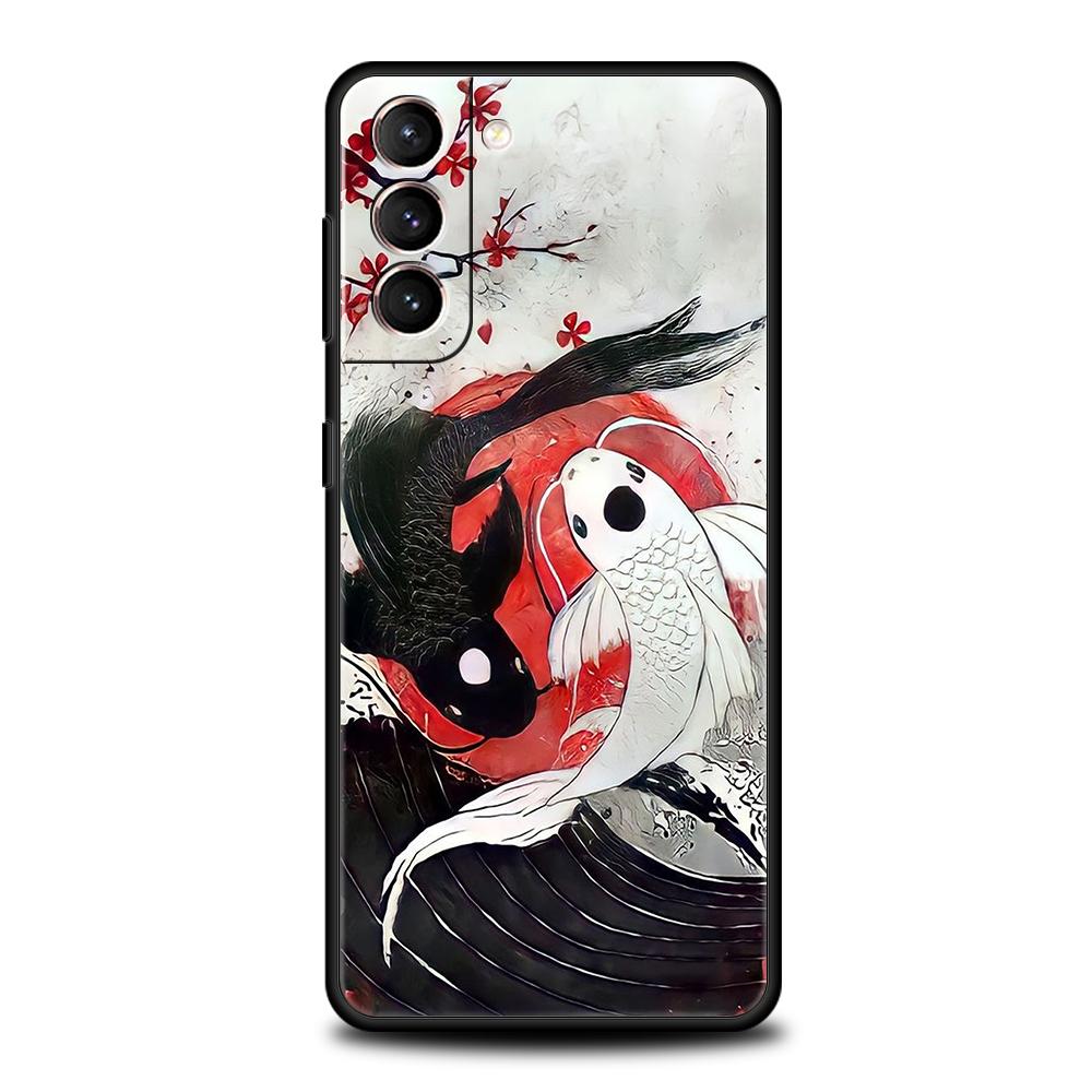 Чехол для телефона с карпом кои для Samsung Galaxy S25 S24 S23 S22 Ultra S20 S21 FE 5G S10 S9 Plus S10E Мягкий чехол из ТПУ
