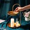 Nordic Light Luxury Iron Fruit Двухслойная тарелка Полка для конфет Полка для гостиной Поднос для закусок с фруктами Простая многофункциональная корзина-органайзер для закусок