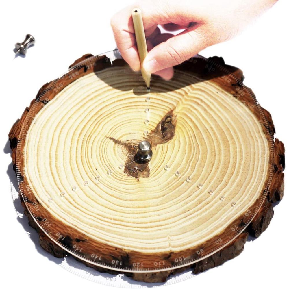 Woodworking Circle Gauge Clear Acrylic Lathe Work Centering Tool Compass Center Finder