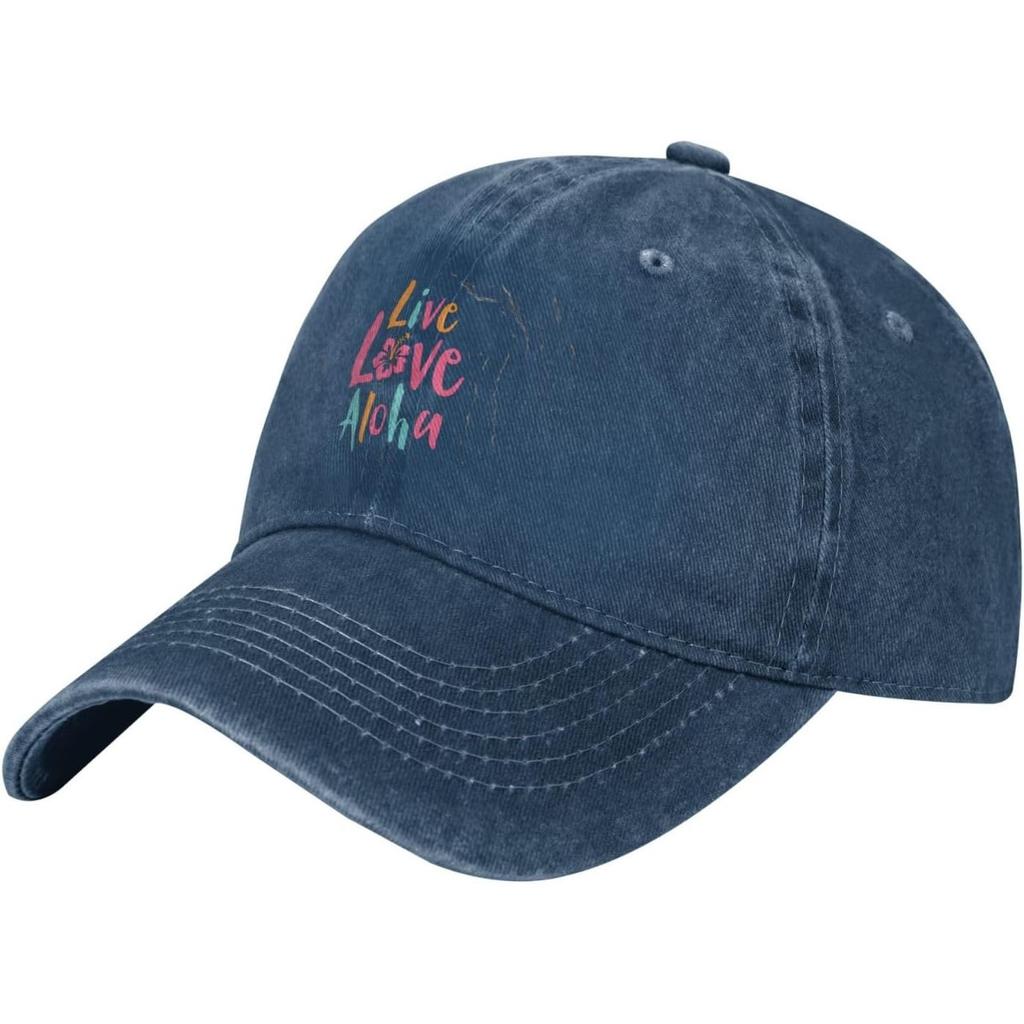 Live Love Aloha Washed Baseball Cap Cotton Casual Adjustable Sports Golf Dad Hat Unisex