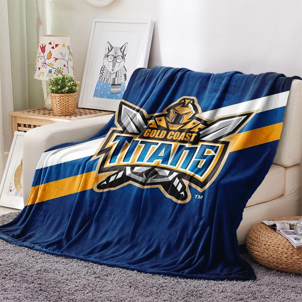 Gold Coast Titans Flannel Blanket, High quality Comfortable for All Seasons, Home Decor, Warmth and Comfort