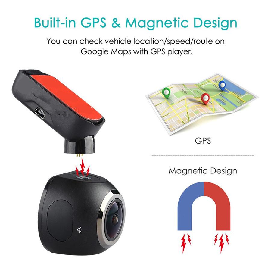 Мини Видеорегистратор для автомобиля Wifi GPS Логгер Автомобильная камера 1080P Видеорегистратор Ночное видение Видеорегистратор на приборную панель Автомобильная камера на приборную панель + 16G TF карта