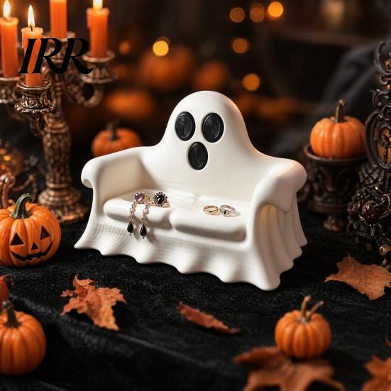 Cool Spooky Tray for Jewelry Halloween Tray, 3D Printed Ghost Pumpkin Couch Shaped Trinket Dish, Gothic Small Decorative Dish Rings Earrings Necklaces