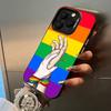 Lesbian LGBT Rainbow Pride For iPhone 17 16 15 14 13 12 11 Pro Max XS  17 Air Silicone Colored Silver Bumper Cover