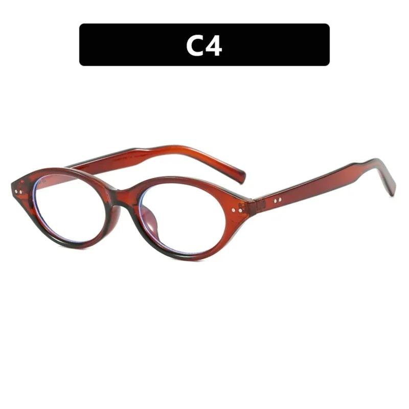 Vintage Black Leopard Oval Frame Glasses Anti Blue Light for Women Korean Japanese Fashion Eye Protection Decoration Eyewear