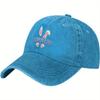 pc Vintage Make Easter Great Again Cowboy Baseball Cap Red with Pink Bunny Ears White Paws Adjustable Elastic Hat Unisex