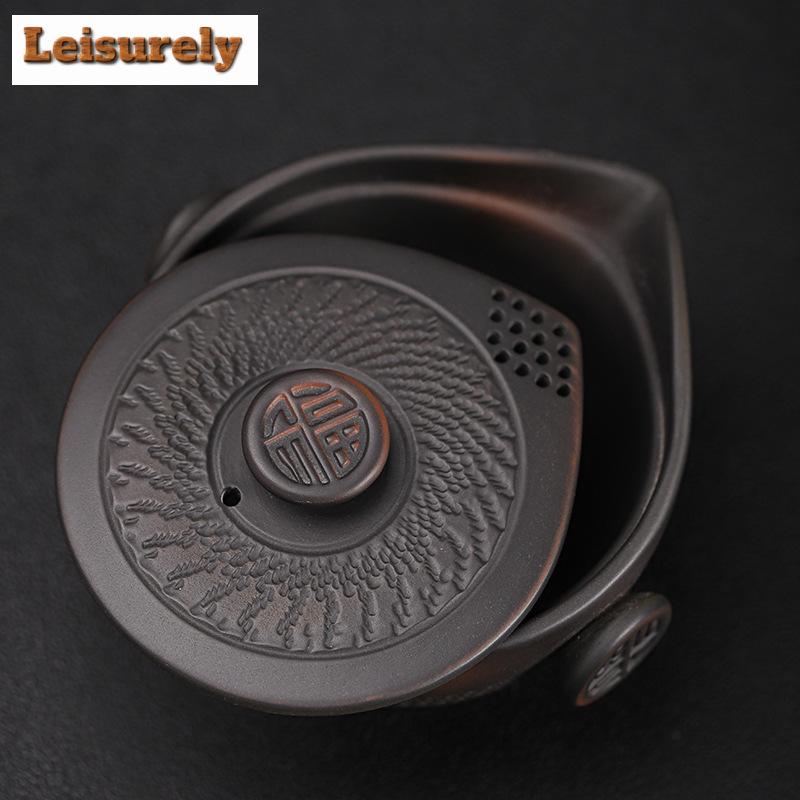 150 мл Qingxi Purple Pottery Hand Grab Gaiwan Handmade Jumping Knife Чайная Супница Чайник Крышка Чаша Чайный Сервиз Подарочный