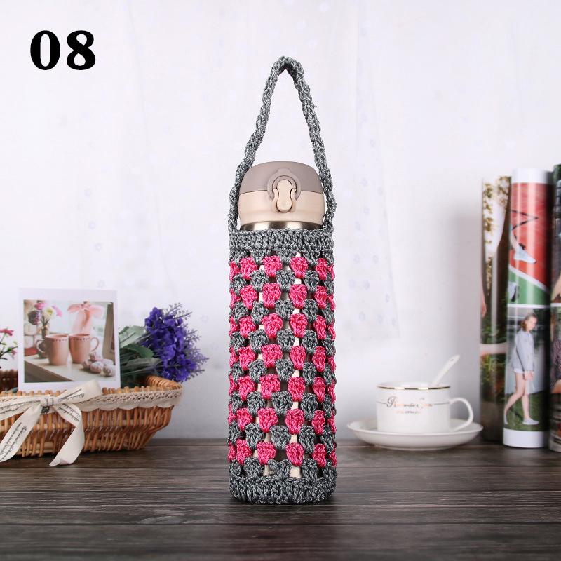 Портативный термос с ручкой, чехол для бутылки с водой, 400-600 мл, чехол для вязания крючком, держатель для бутылок с водой, сумка, чехол