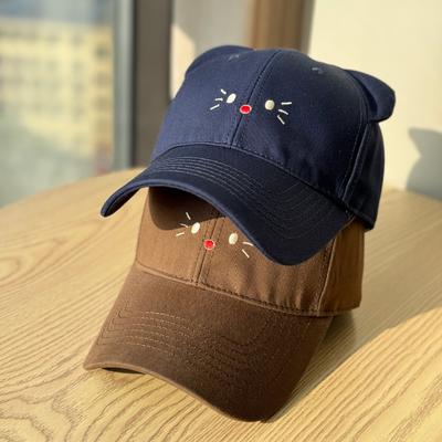 Милая мультяшная кошечка, бейсболка с жестким козырьком для женщин, стиль милой девушки, универсальная, широкий козырек, делает лицо меньше, мультяшная кепка