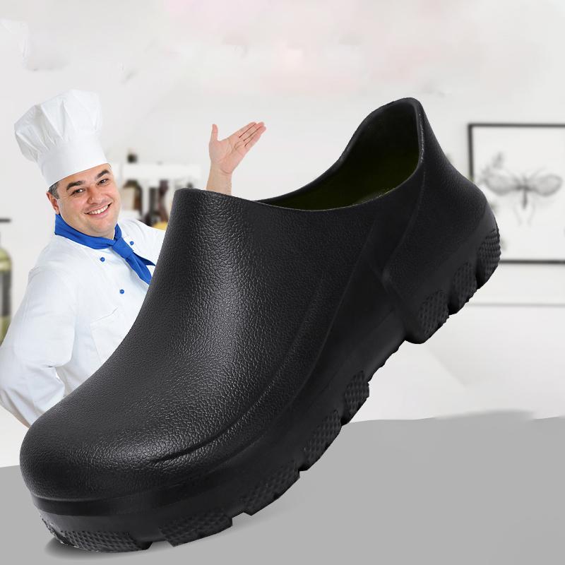 Мужская обувь для поваров, водонепроницаемая обувь для рыбалки, нескользящая рабочая обувь для улицы, маслостойкие сандалии для кухни, легкие мужские садовые сабо