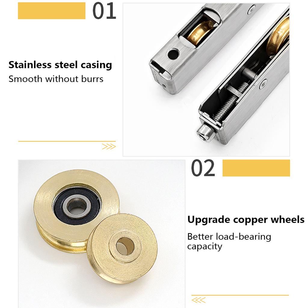 Роликовый узел для патио-двери, прочный, тандемный, сменный, алюминиевый и латунный, раздвижной патио-двери для дома