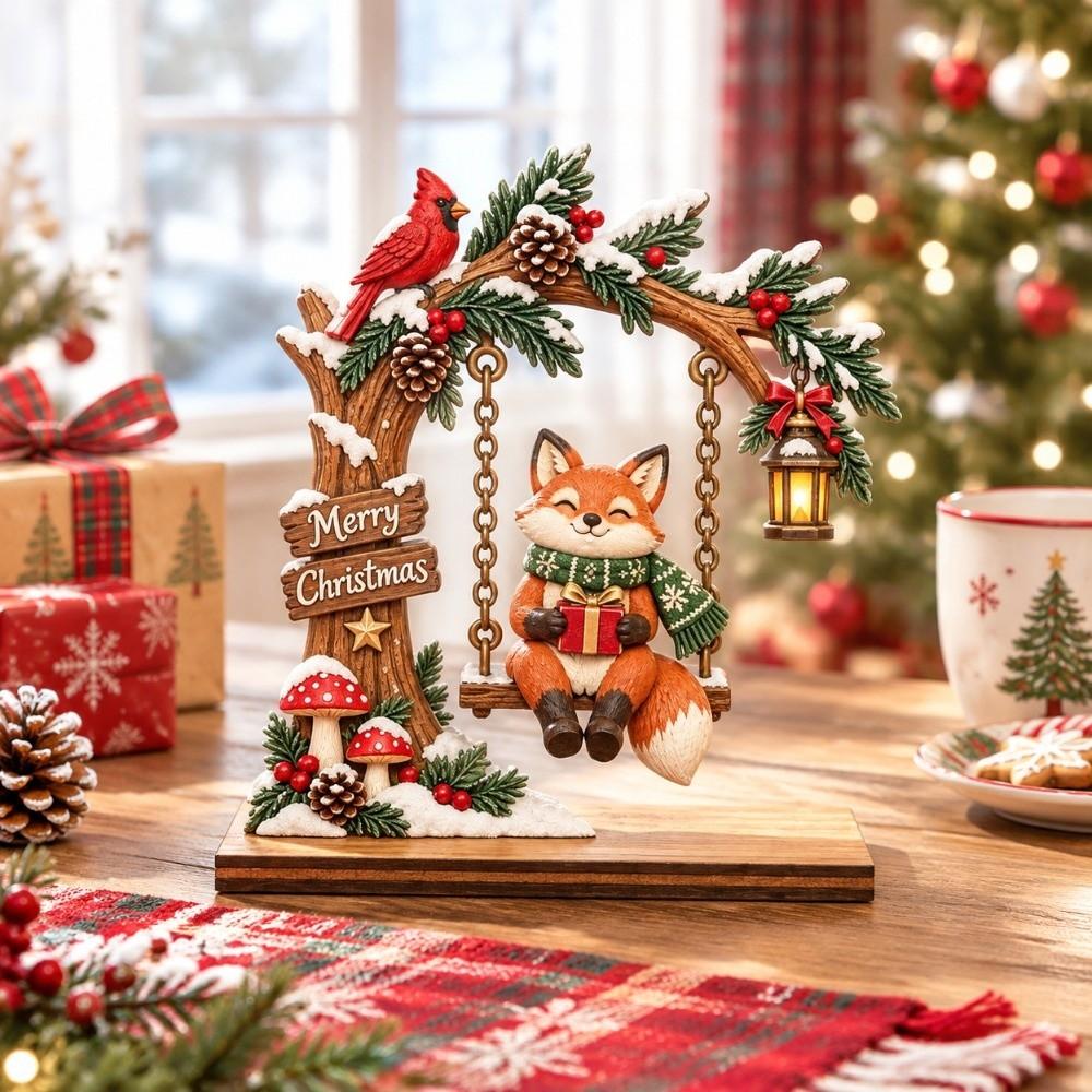 Vintage Wooden Jesus Swing Ornament Religious Christian Tabletop Decor Home Desktop Decoration