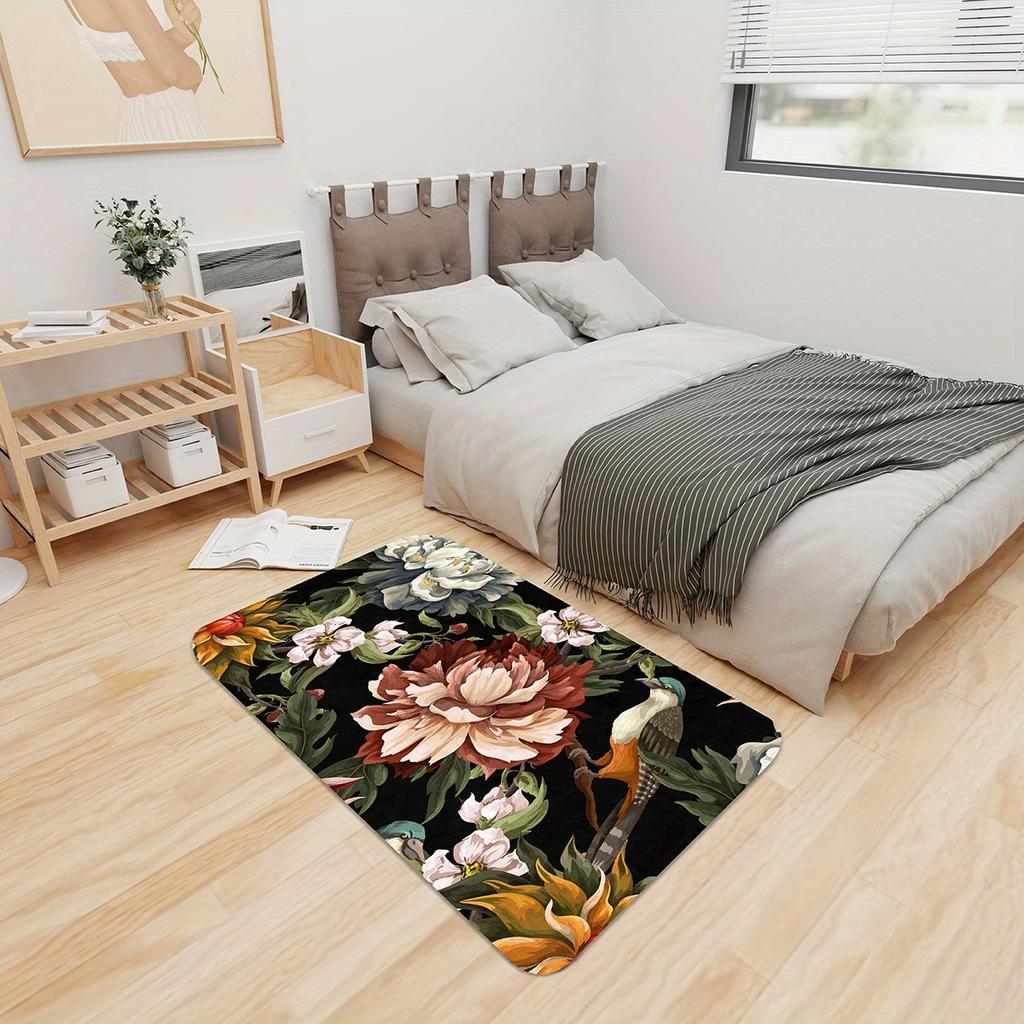 3D Цветочный Птичий Принт Мягкий Кухонный Коврик Анти-Усталость Кухонный Коврик Водонепроницаемые Нескользящие Коврики Набор Бегун Коврик Прикроватный Коврик Абсорбирующий Ковер Для Кухни