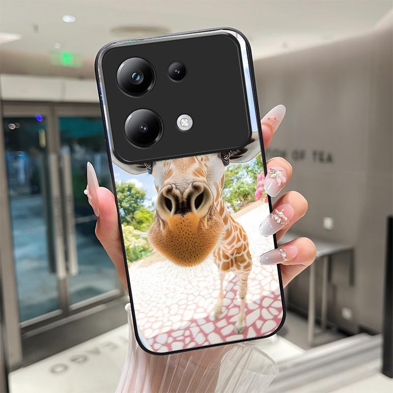 Красивый Цветок Милые Кошки Чехол Для Xiaomi Poco M6 Pro 4G / Poco M7 Pro 5G Закаленное Стекло Чехол Для Телефона Защитная Крышка Жесткий Корпус