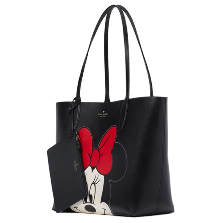Kate Spade Disney, Collaboration Split Cow Leather Tote Bag, Shopping Bag, Handbag, Shoulder Bag Large Women's Black KG592