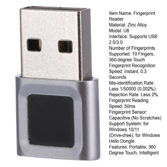 USB Считыватель отпечатков пальцев 45941 Hello Laptop для Windows Мини ПК Донгл Сканер отпечатков пальцев