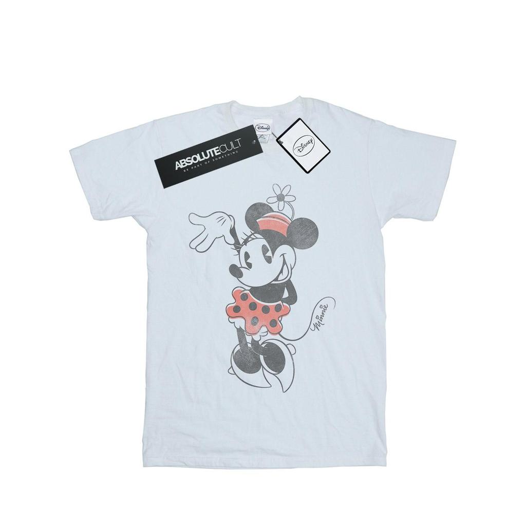 Disney Womens/Ladies Minnie Mouse Waving Cotton Boyfriend T-Shirt
