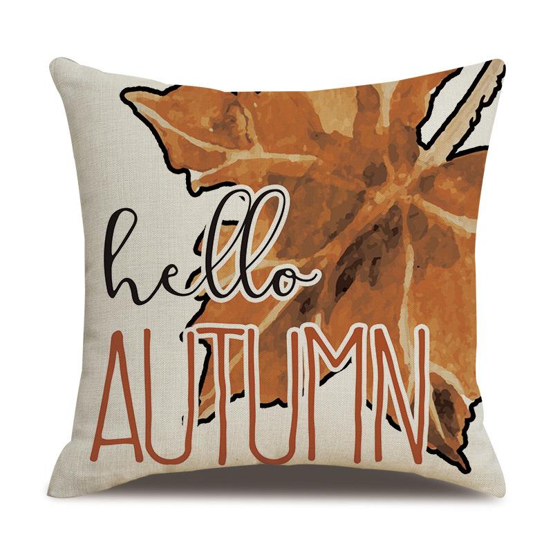 Подушка из льна на День благодарения, осенняя наволочка с принтом тыквы