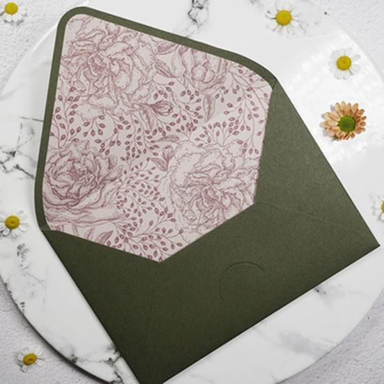 Зеленый бизнес-конверт авокадо, стандартный конверт с самоклеющейся печатью, специальный бумажный материал, конверт с декоративной масляной живописью