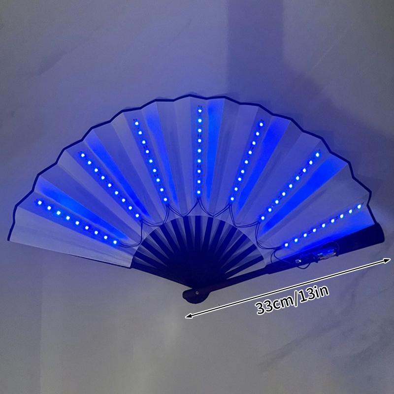 LED Wedding Hand Fans Dance Fan for Women Custom Wedding Fan Folding Hand Fan for Women Glow Fan Glow In Dark Abanicos Para Boda