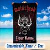 Beach Towel Custom Name Text, Quick Dry Large Towel For Beach HomeMotorhead