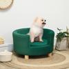 Modern Nest Shape Pet Sofa for Cat or Miniature Dog with Loop Wrapped Backrest and Soft Cushion, Green